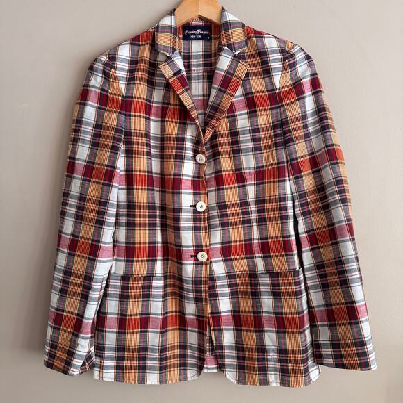 Rowing Blazers New York Indian Madras Multicolor Plaid Blazer Sports Coat Small - Picture 8 of 8